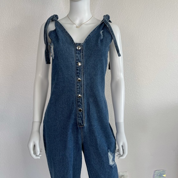 Pretty Little Things 8 denim Jumpsuit Romper - Picture 1 of 12